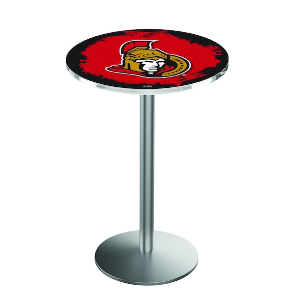 Holland Bar Stool Co 36" Stainless Steel Ottawa Senators Pub Table L214S3628OttSen - main